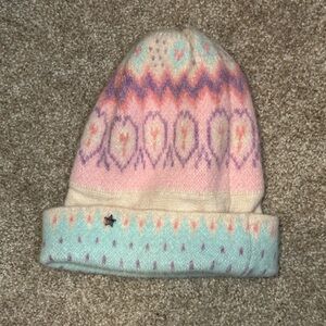 Jocelyn “Fair Isle” Pastel Multi Cream/Pink Knit Beanie